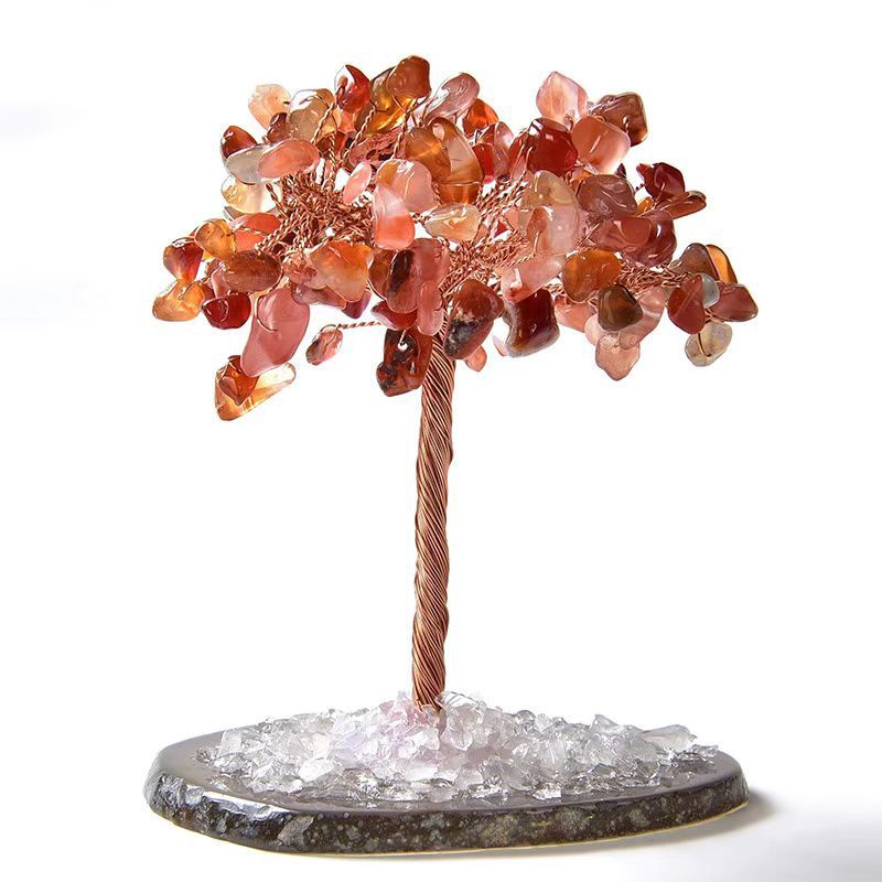 Feng Shui Crystal Wealth Tree with Agate Base - Attract Abundance & Healing Energy