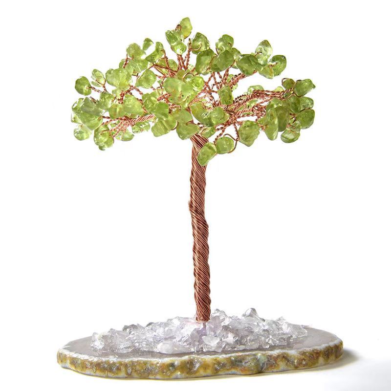 Feng Shui Crystal Wealth Tree with Agate Base - Attract Abundance & Healing Energy