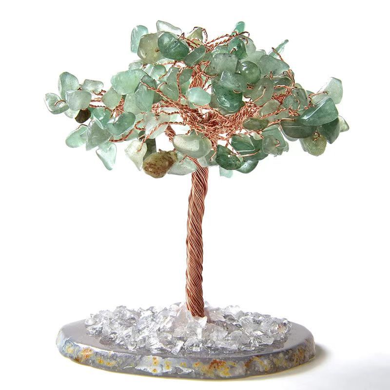 Feng Shui Crystal Wealth Tree with Agate Base - Attract Abundance & Healing Energy