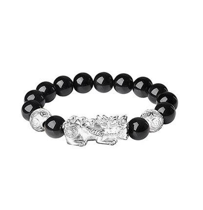 Sterling Silver Pi Yao Wealth Guardian Bracelet - Attract Abundance &amp; Repel Negativity