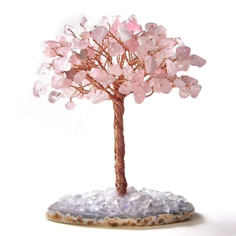 Feng Shui Crystal Wealth Tree with Agate Base - Attract Abundance & Healing Energy